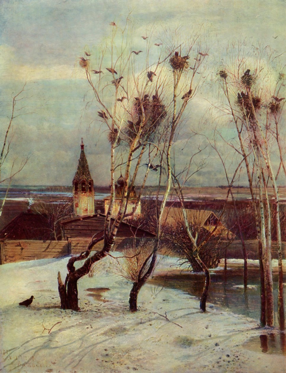 „Megérkeztek a hollók”, 1871, 1965. alkotó: Aleksey Savrasov