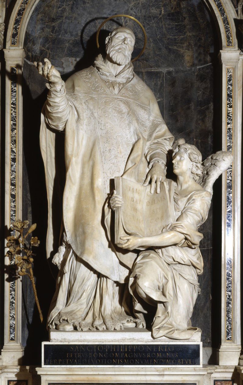 Szent Fülöp Neri angyallal (márvány) alkotó: Alessandro Algardi