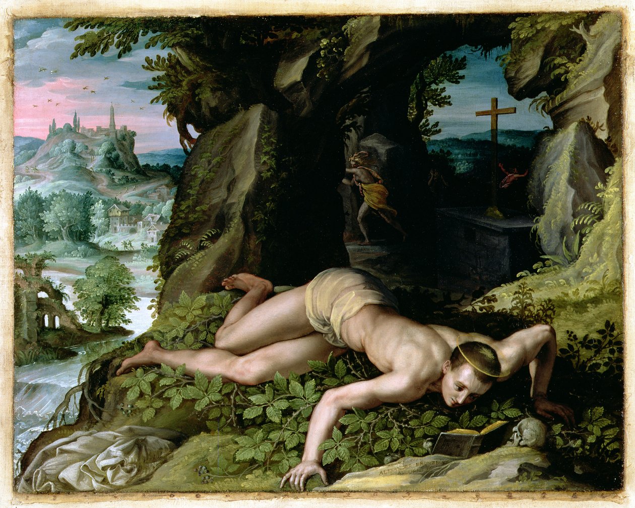 Szent Benedek megkísértése, 1587 körül alkotó: Alessandro Allori