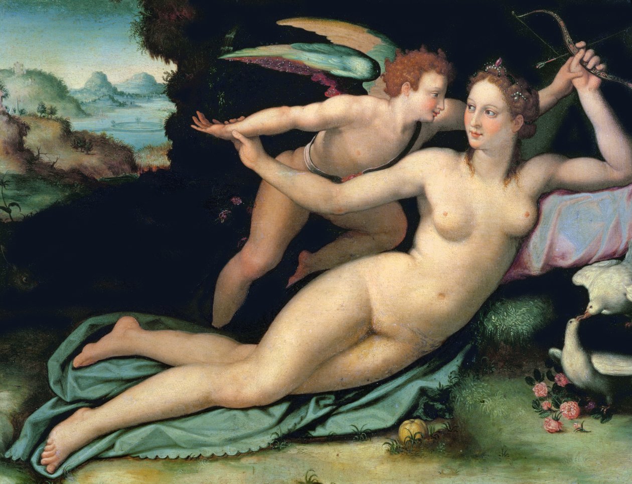 Vénusz és Ámor alkotó: Alessandro Allori