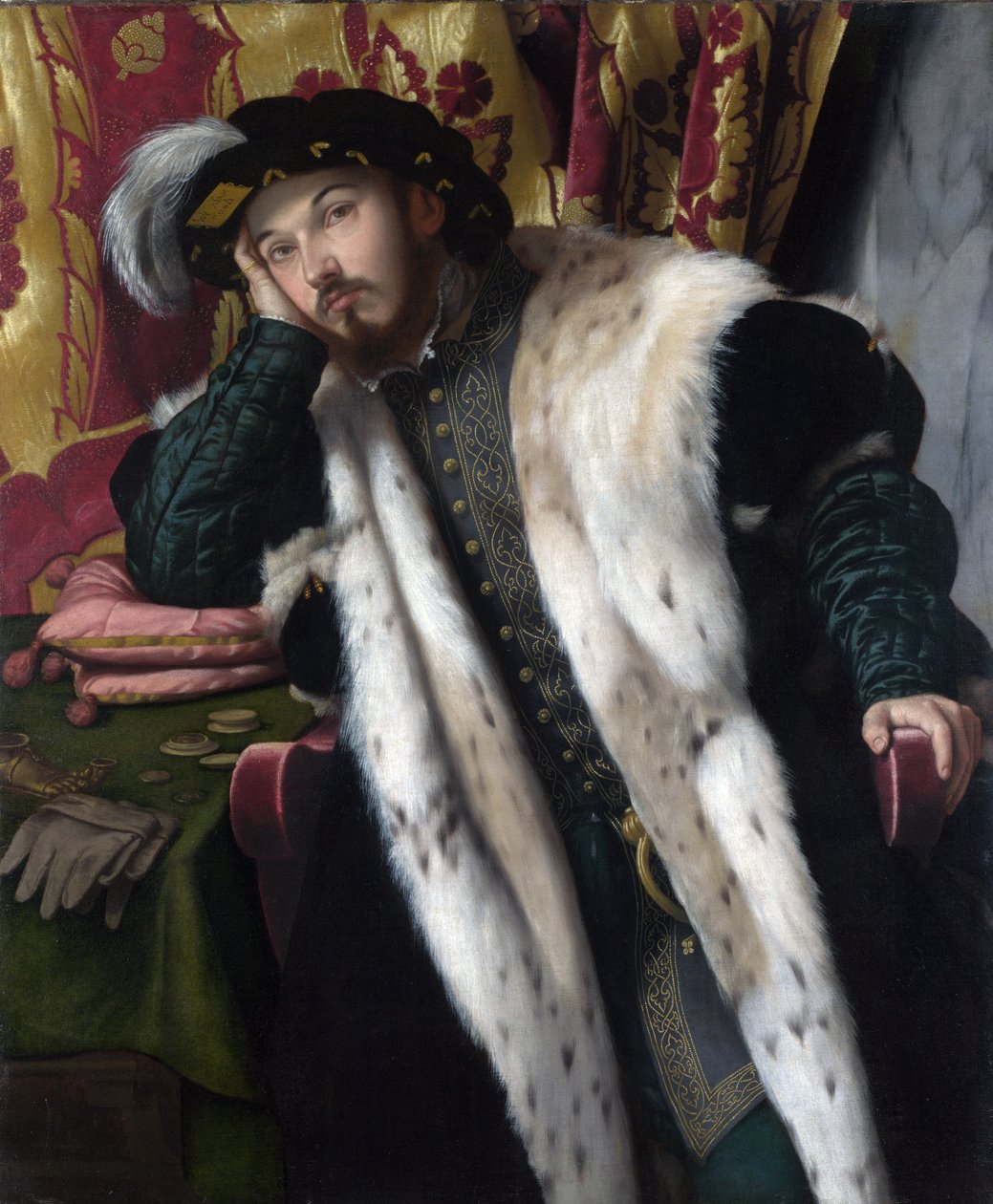 Fiatalember portréja, 1542 körül alkotó: Alessandro Bonvicino Moretto