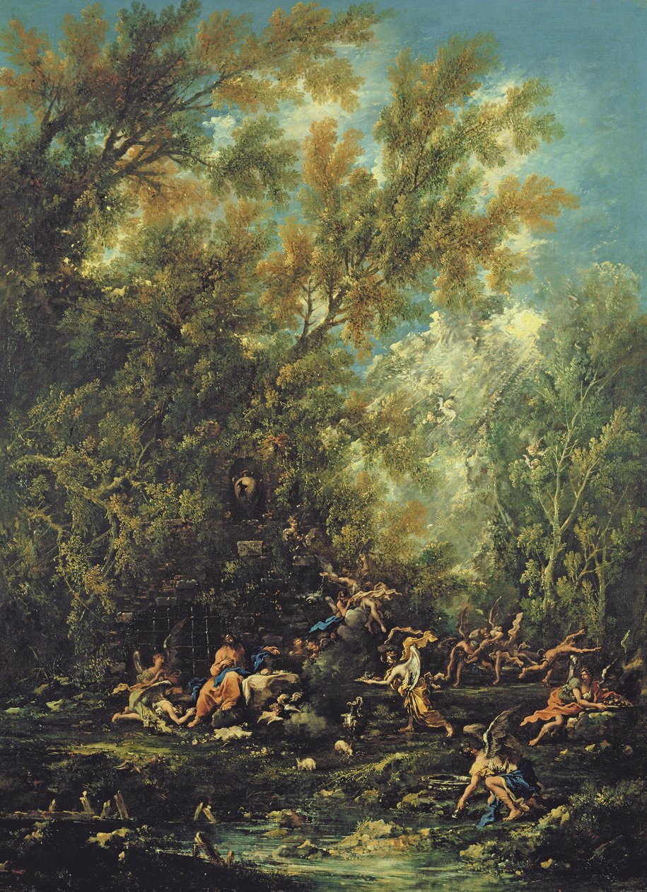 Krisztus Angyalok által látogatott, 1725-30 körül alkotó: Alessandro Magnasco