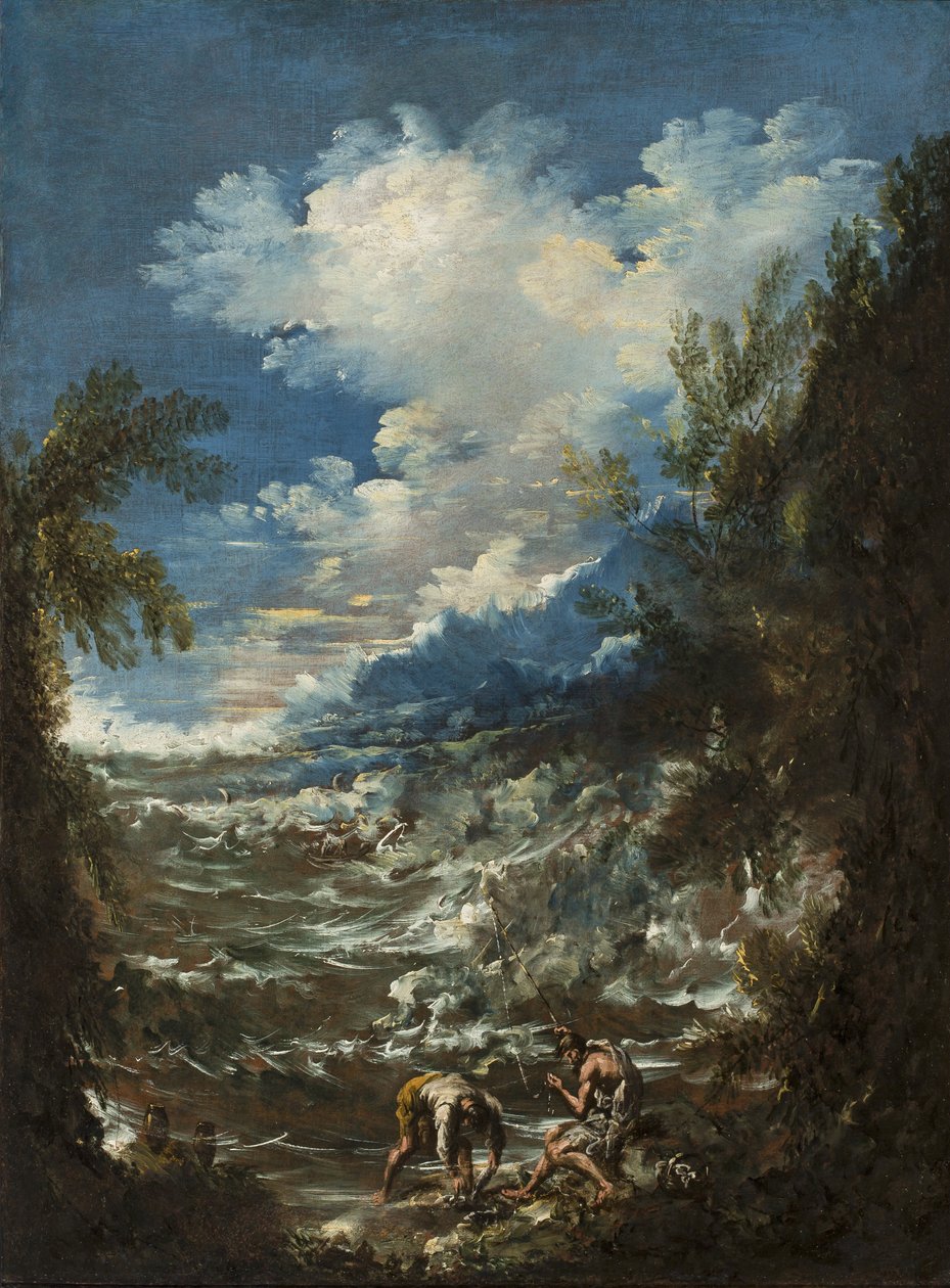 Táj halászokkal, 1730 körül alkotó: Alessandro Magnasco