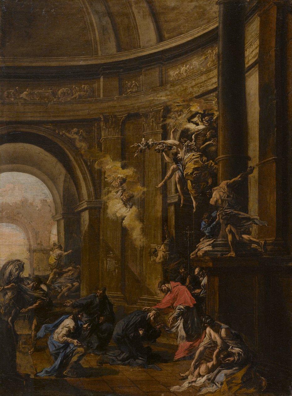 Saint Carlo Borromeo Az objektumok átvétele alkotó: Alessandro Magnasco