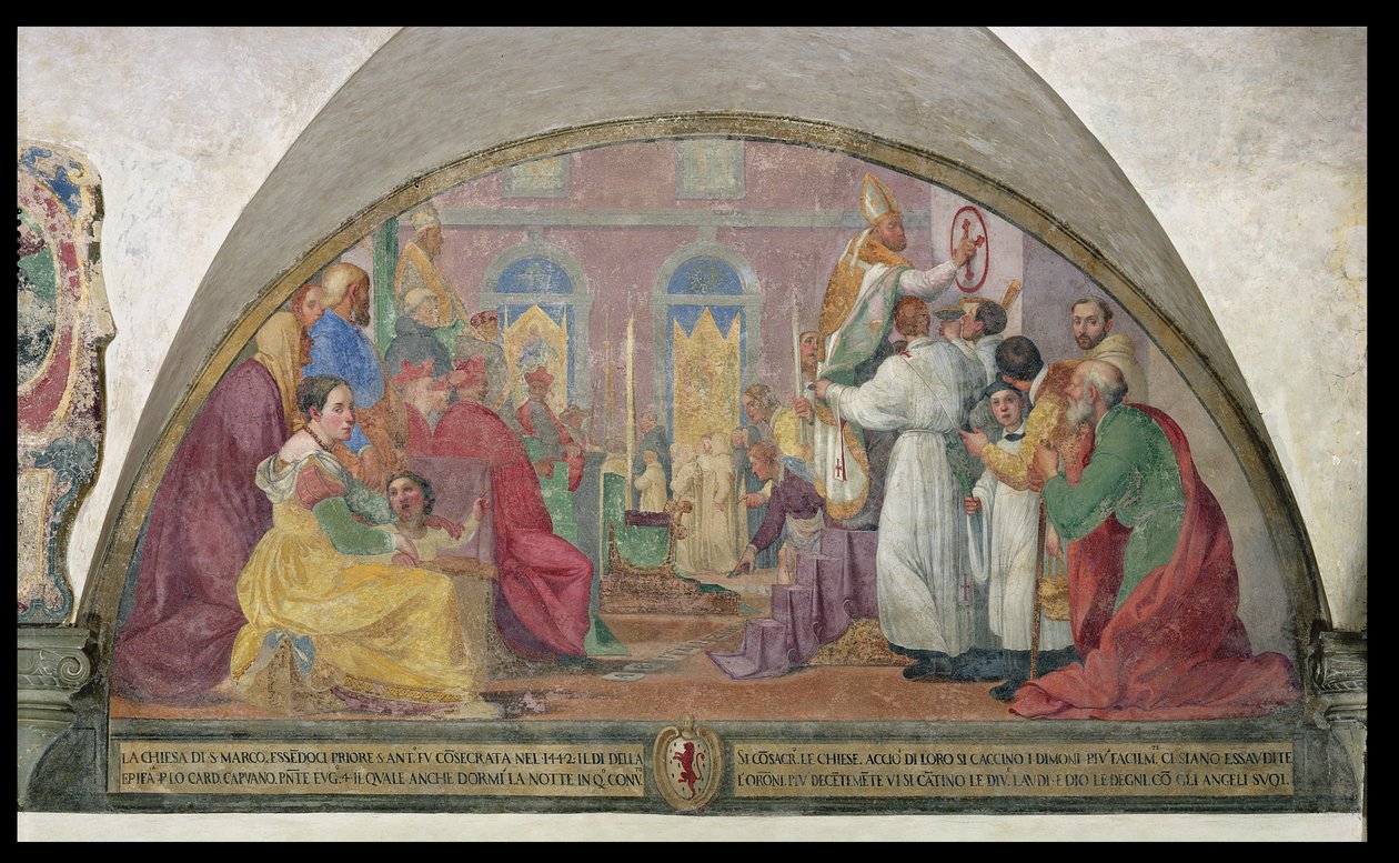 IV. Jenő pápa 1442-ben szenteli fel a Szent Márk kolostort alkotó: Alessandro Tiarini