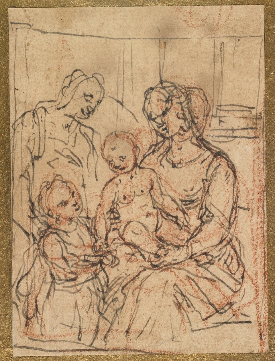 Madonna és gyermeke Szent Erzsébettel és a csecsemő Keresztelő Szent Jánossal, 16. század közepe alkotó: Alessandro Casolani