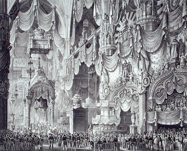I. Ferdinánd (1793-1875) megkoronázása a milánói dómban alkotó: Alessandro (after) Sanquirico