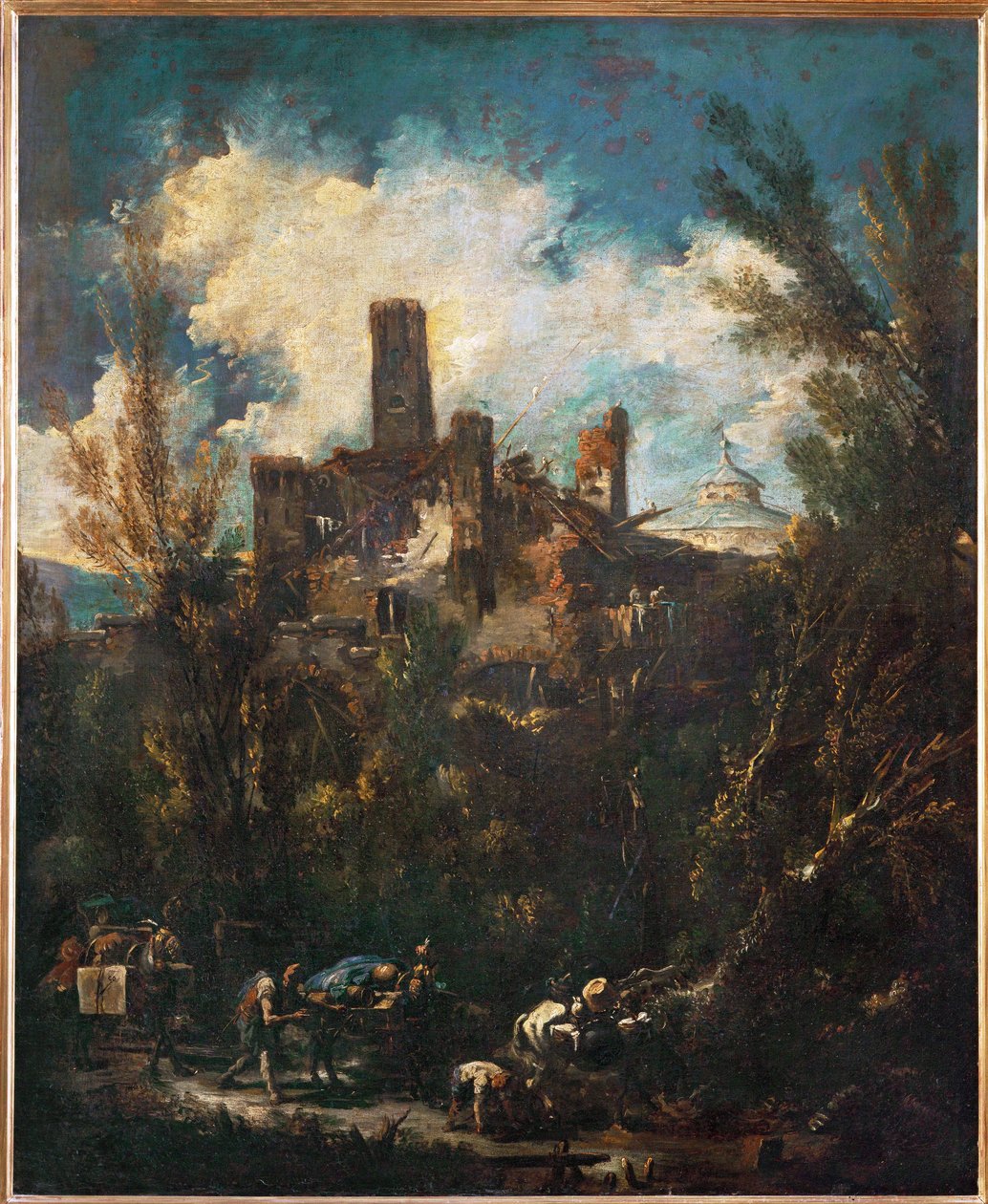 A mulatós, avagy tájkép várral ... alkotó: Alessandro (style of) Magnasco