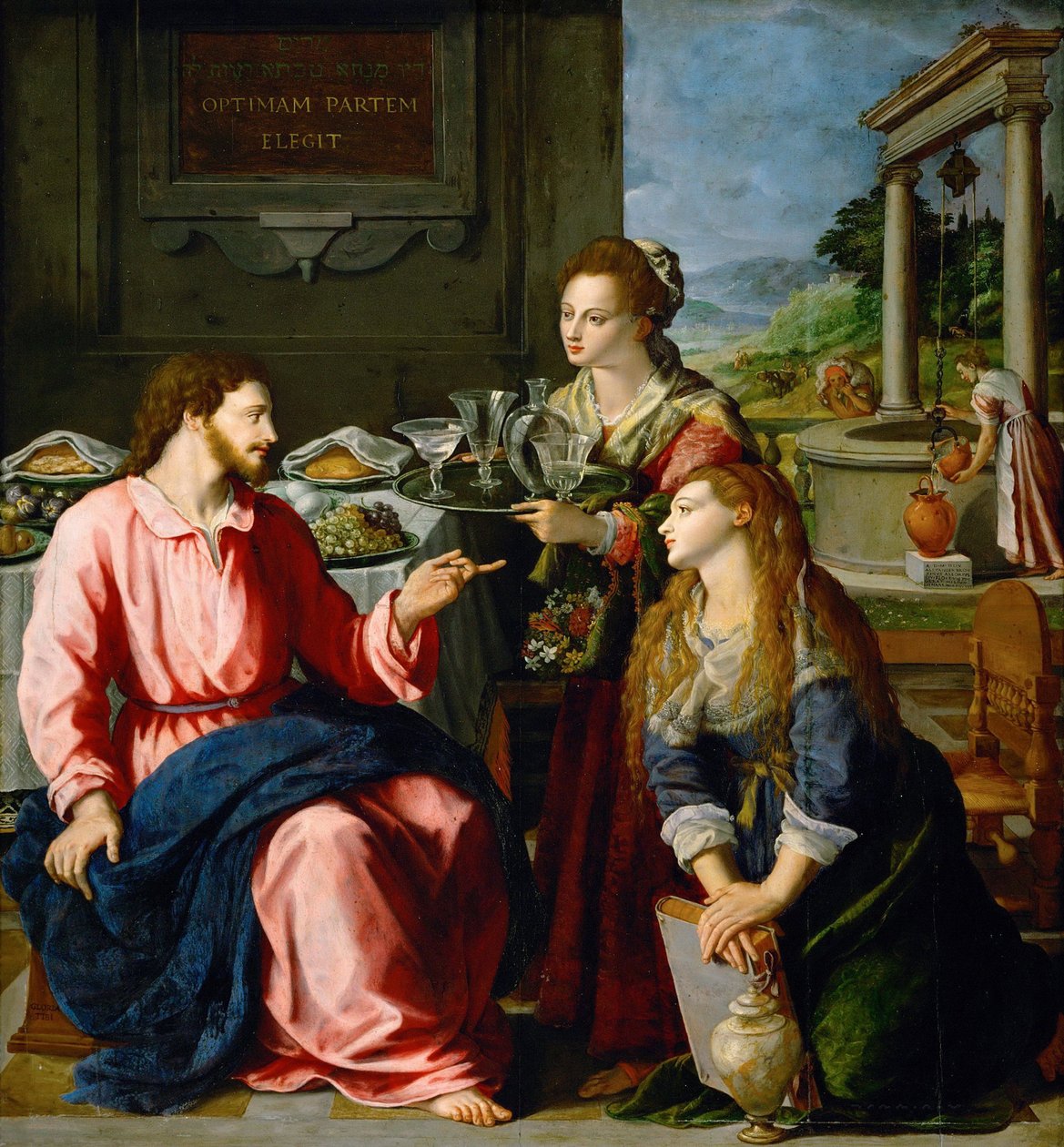 Krisztus Márta és Mária házában alkotó: Alessandro Allori