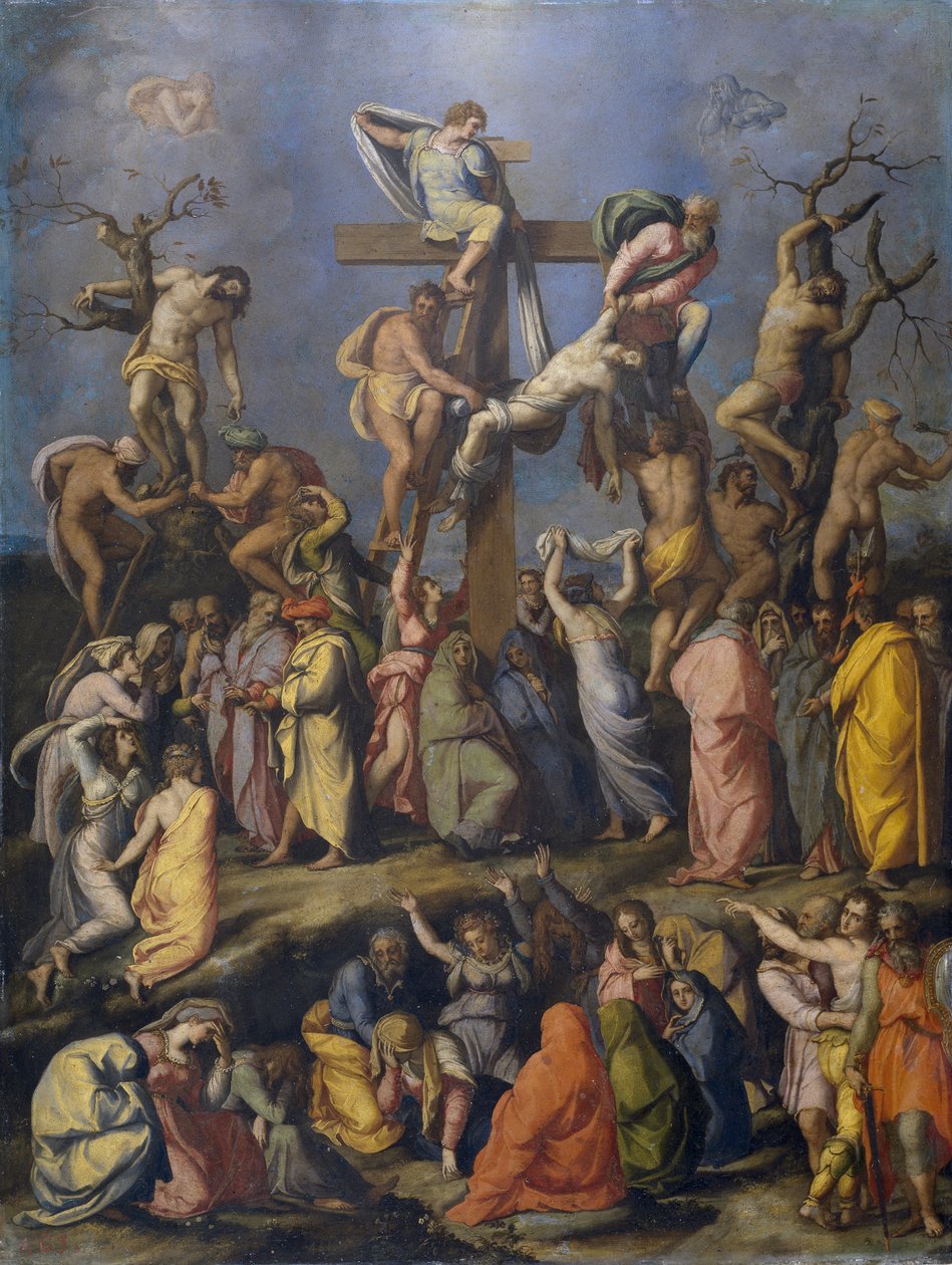 A keresztről leszállás - Alessandro Allori (1535-1607) festménye, olaj, vászon (70x54 cm), 1560 körül - (A keresztről leszállás, olaj, vászon, A. Allori, 1560 körül) - Museo del Prado , Madrid alkotó: Alessandro Allori