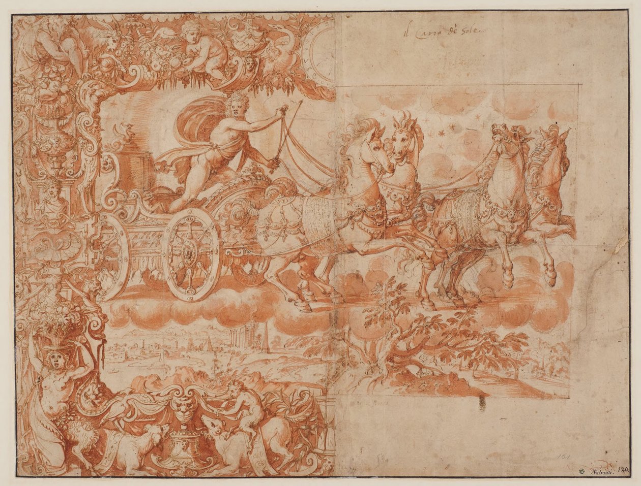 Phaeton fährt die Quadriga alkotó: Alessandro Allori