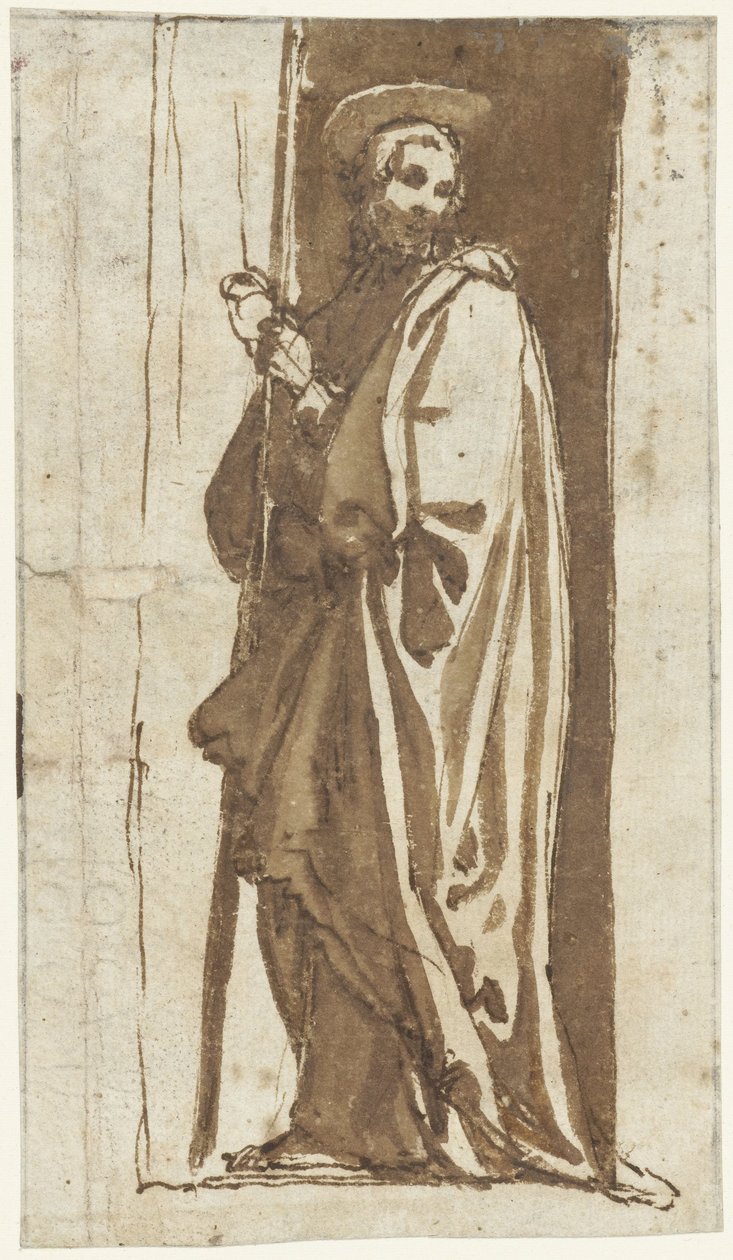 Álló szent egy fülkében (Keresztelő János?) alkotó: Alessandro Casolani (possibly)