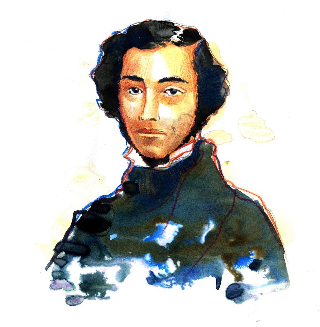 Charles-Alexis-Henri Clerel de Tocqueville (1805-59) - Alexis de Tocqueville (Alexis Charles Henri Cleral de Tocqueville) (1805-1859) francia történész és politikus portréja alkotó: Alessandro Lonati