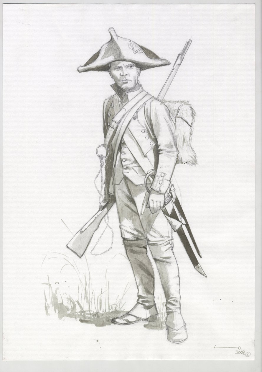 Első Birodalom (1804-1814 és 1815): a napóleoni hadsereg katonájának, francia lövész jelmeze. Alessandro Lonati rajza alkotó: Alessandro Lonati