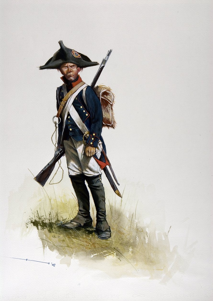Első Birodalom (1804-1814 és 1815): a nagy francia napóleoni hadsereg lövész katonája. Alessandro Lonati rajza alkotó: Alessandro Lonati