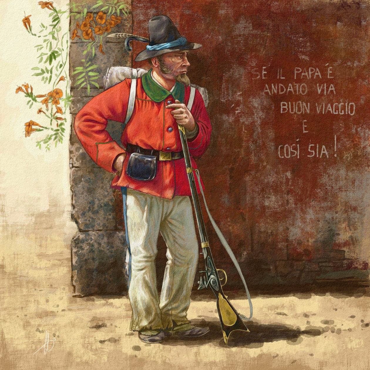 A Római Köztársaság Garibaldiánus önkéntese alkotó: Alessandro Lonati