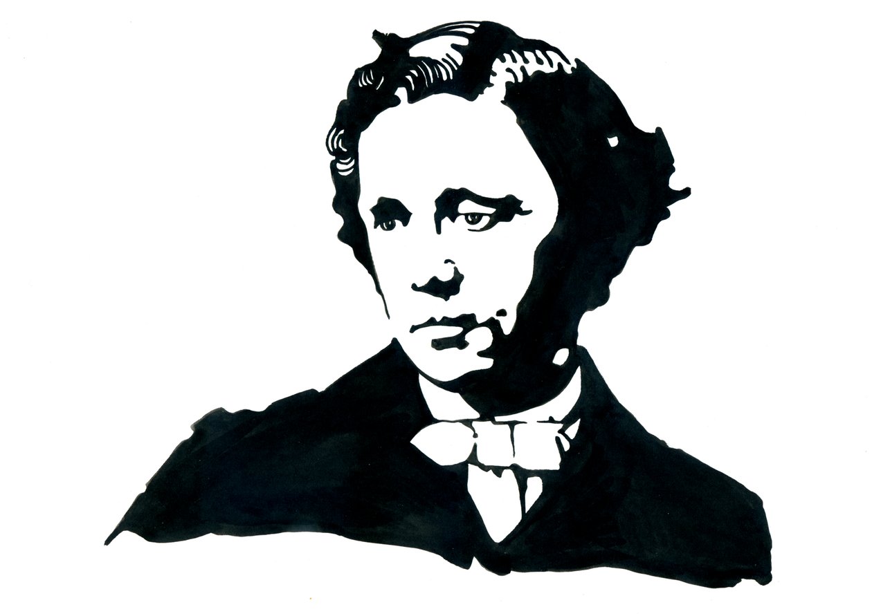 Lewis Carroll, angol író - Lewis Carroll portréja (Charles Lutwidge Dodgson alkotó: Alessandro Lonati