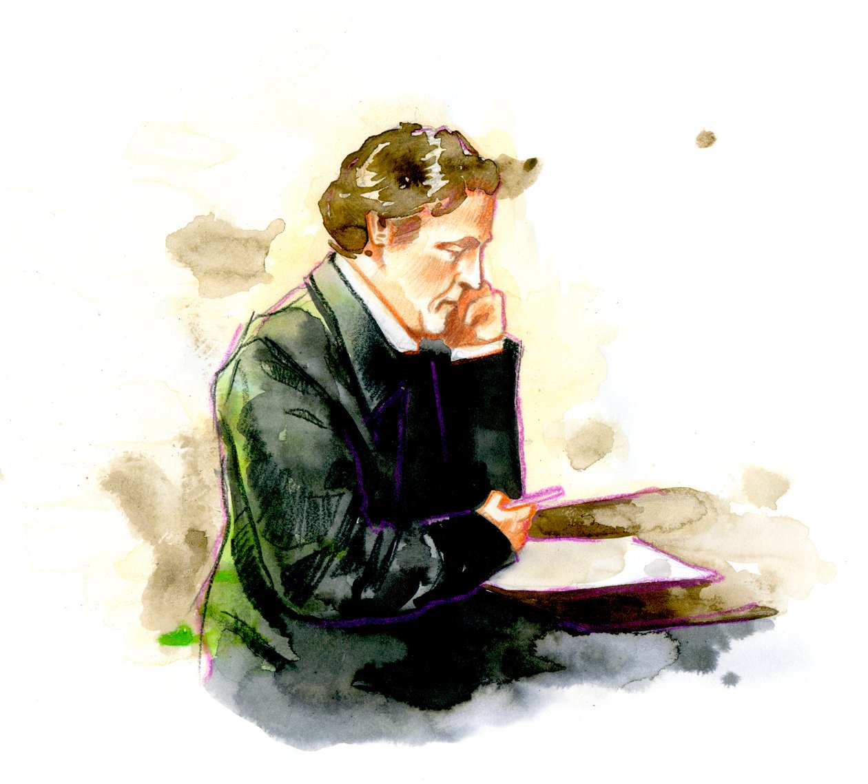 Lewis Carroll, angol író - Lewis Carroll portréja (Charles Lutwidge Dodgson alkotó: Alessandro Lonati