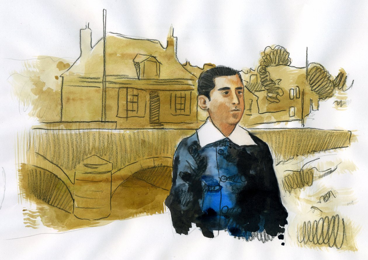 Marcel Proust fiatal az Illiers Combrayben (tinta papíron) alkotó: Alessandro Lonati