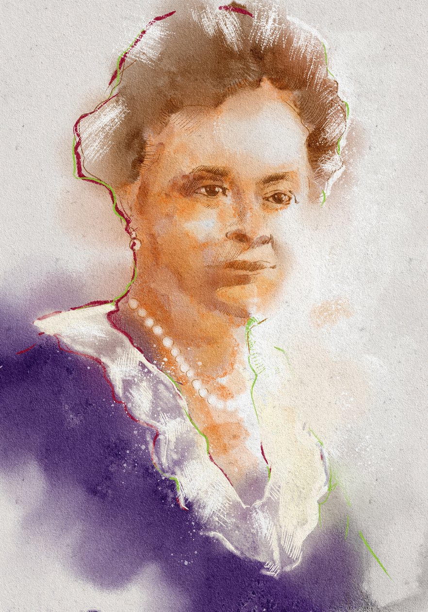 Gertrude gyógyszerész portréja. Elion, 2023 (illusztráció) alkotó: Alessandro Lonati