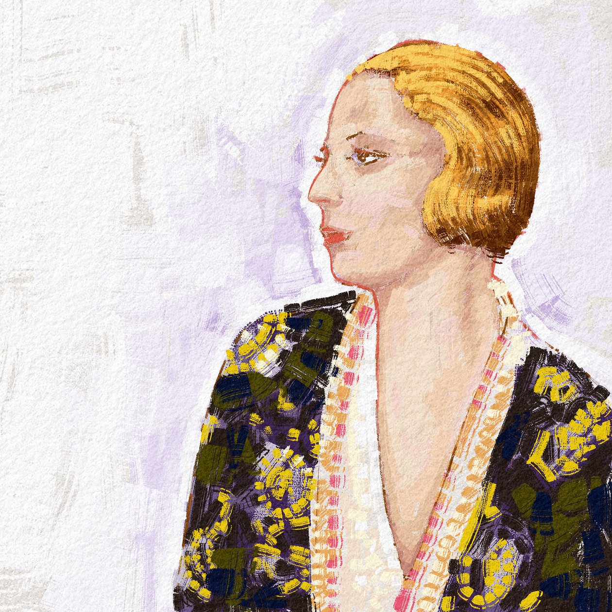 Tamara De Lempicka lengyel művész portréja, 2023 (illusztráció) alkotó: Alessandro Lonati