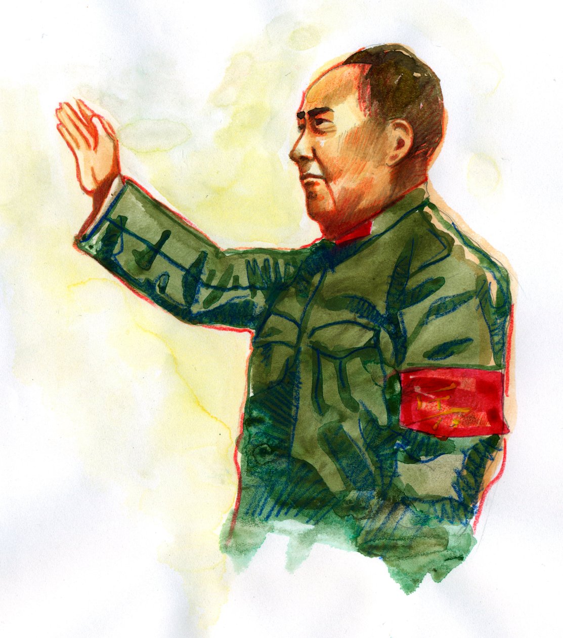 Mao Ce-tung kínai kommunista forradalmár és a Kínai Népköztársaság alapító atyja portréja alkotó: Alessandro Lonati