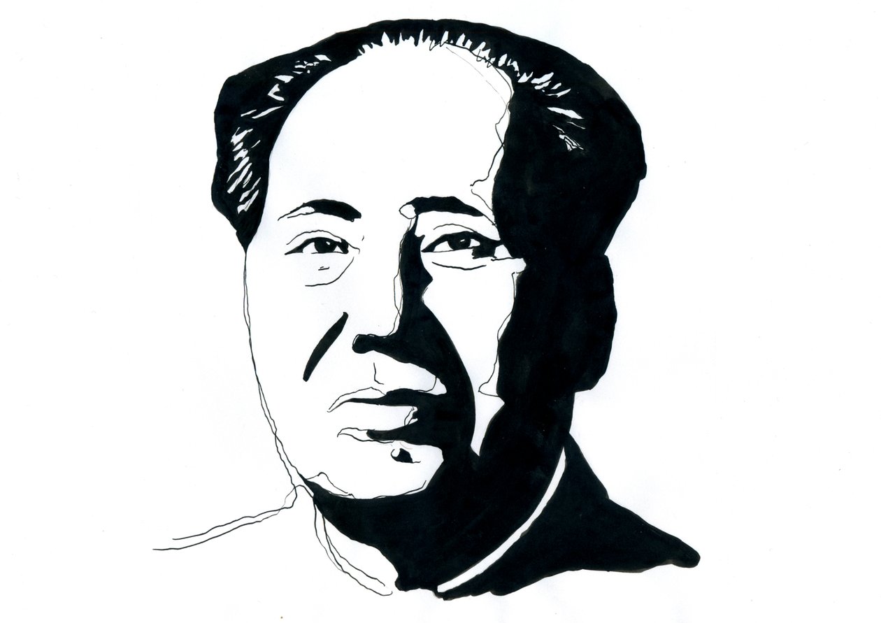 Mao Ce-tung kínai kommunista forradalmár és a Kínai Népköztársaság alapító atyja portréja alkotó: Alessandro Lonati