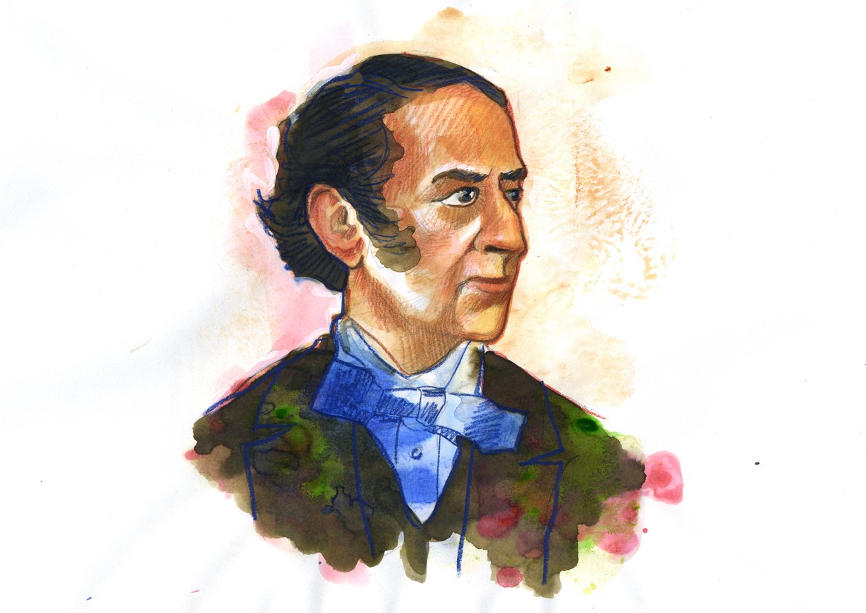 Claude-Henri de Rouvroy, Saint-Simon gróf (1760-1825) filozófus és közgazdász portréja – Alessandro Lonati illusztrációja alkotó: Alessandro Lonati