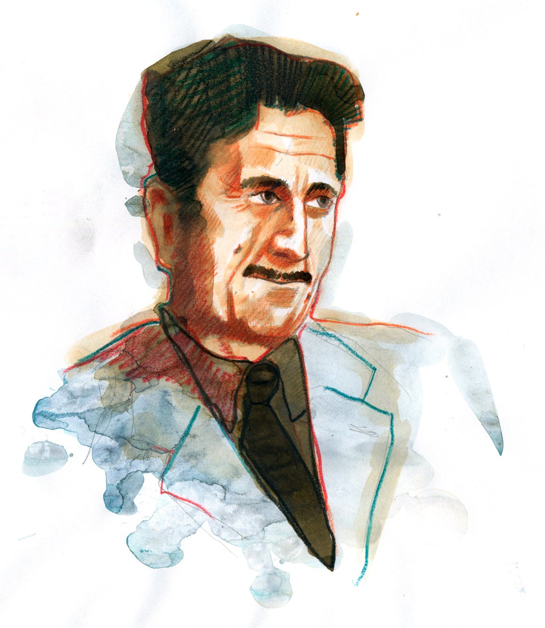 George Orwell angol író és újságíró portréja (George Orwell brit író portréja) alkotó: Alessandro Lonati