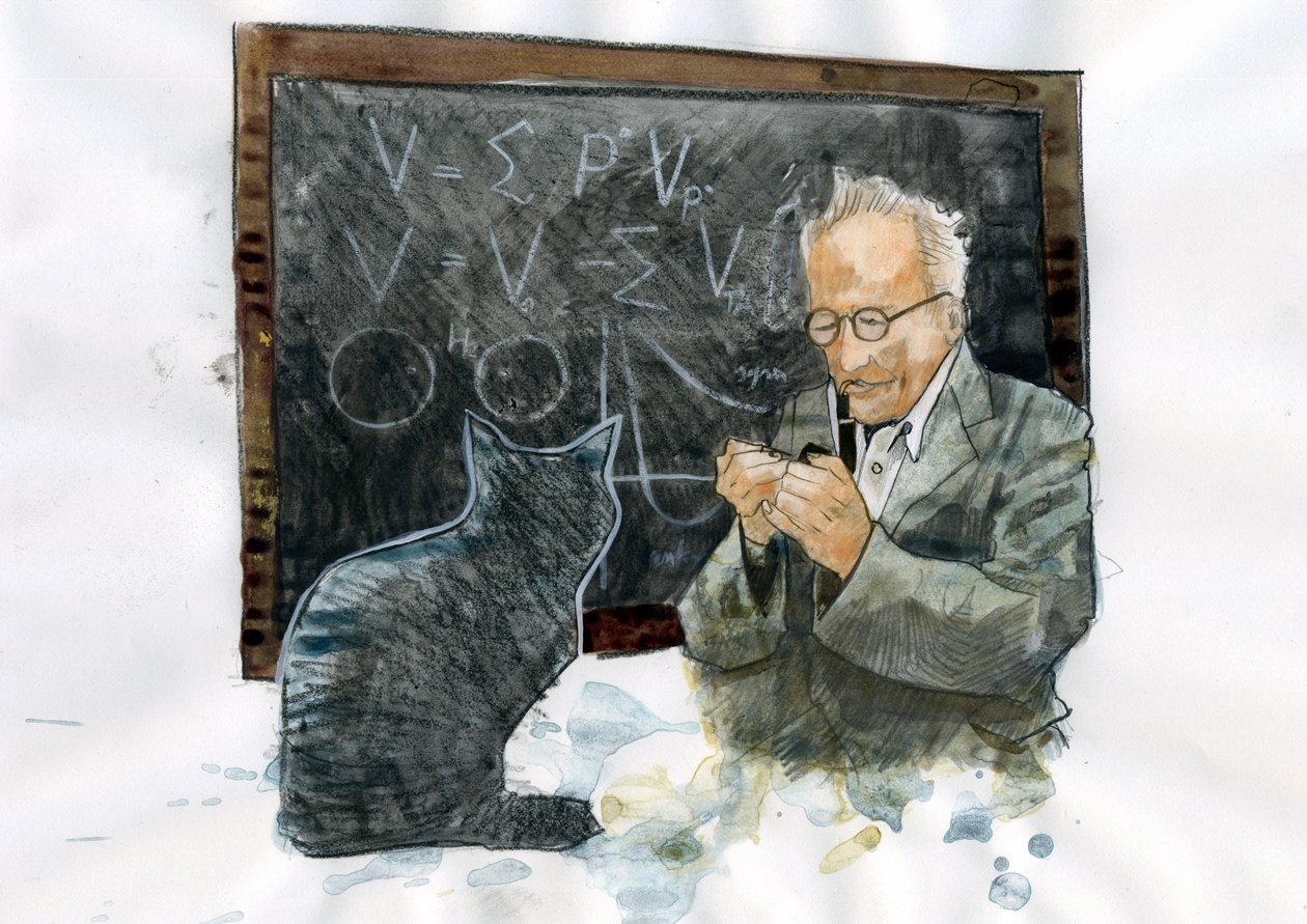 Erwin Schrodinger (1887-1961) portréja (Erwin Erwin Schrodinger portréja) alkotó: Alessandro Lonati