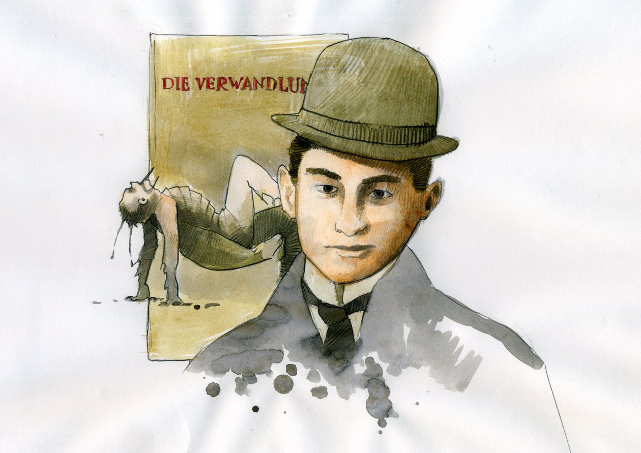 Franz Kafka (1883-1924) cseh író portréja (Franz Kafka író portréja) alkotó: Alessandro Lonati