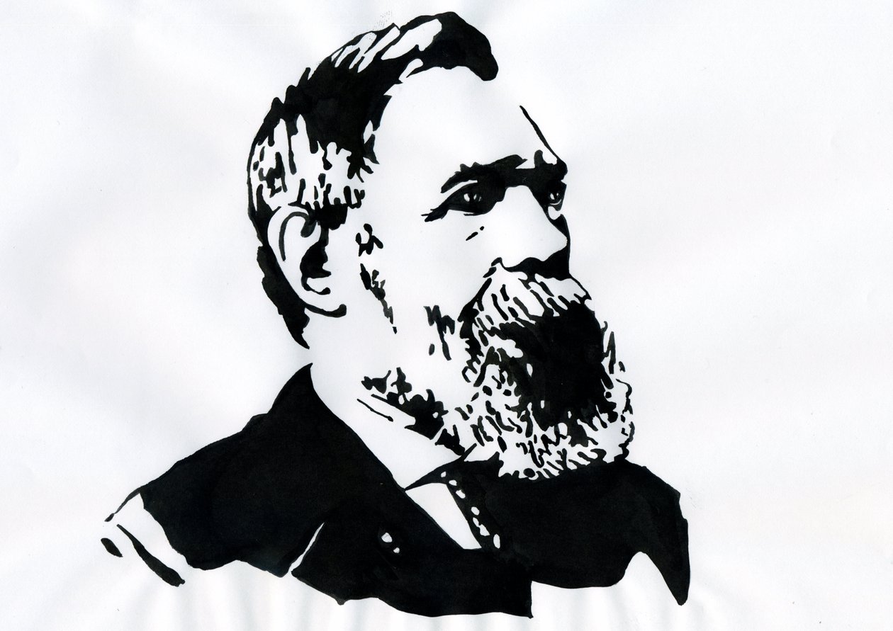 Friedrich Engels (1820-1895) német szocialista teoretikus és politikus (Friedrich Engels német filozófus, társadalomtudós és újságíró) portréja alkotó: Alessandro Lonati