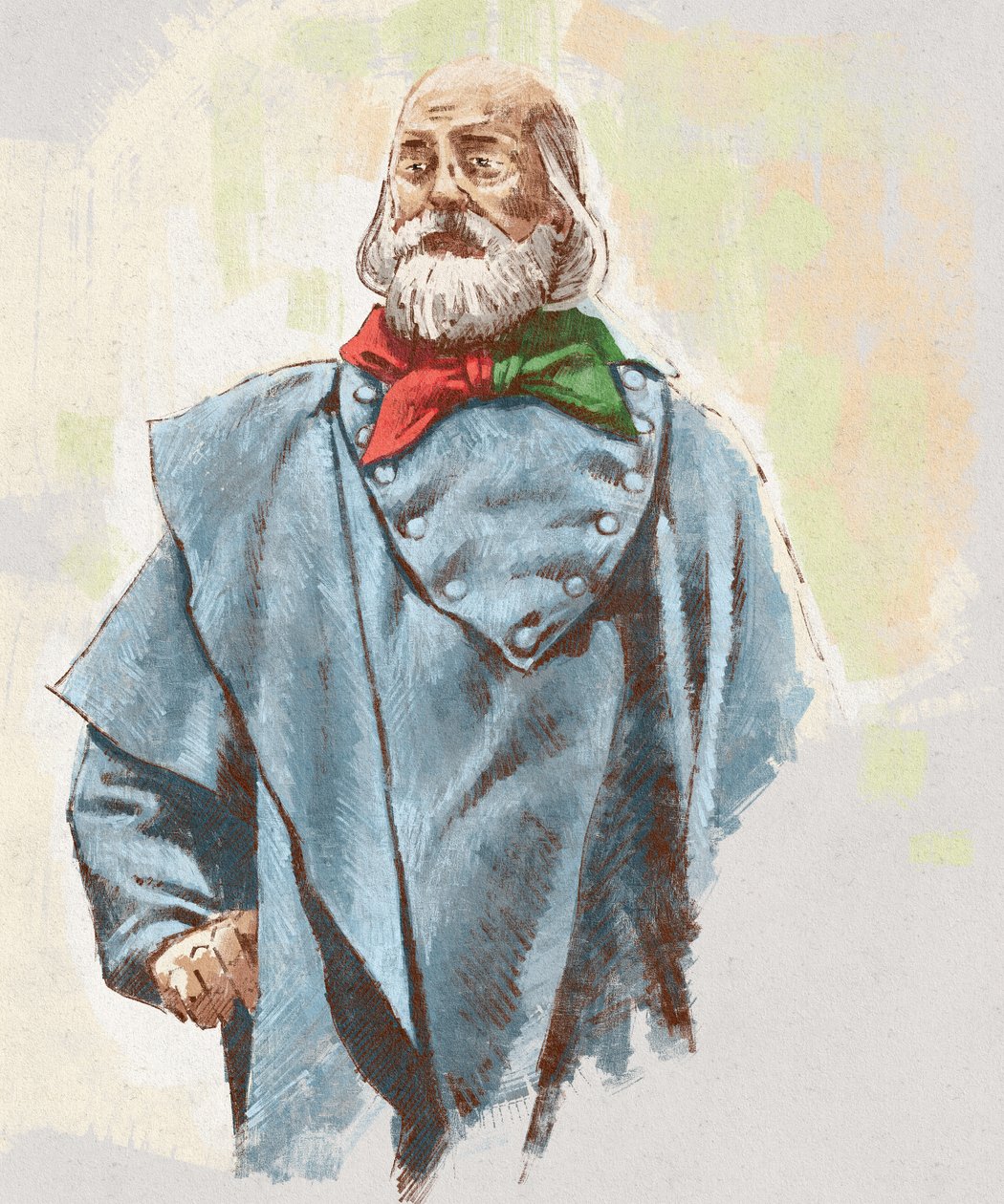 Giuseppe Garibaldi tábornok portréja, 2023 (illusztráció) alkotó: Alessandro Lonati