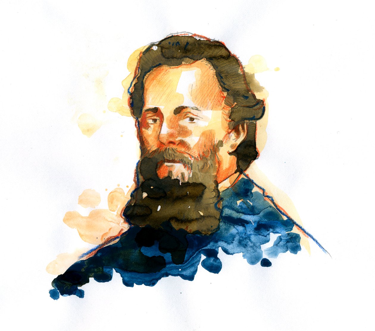 Herman Melville (1819-1891) esszéíró és amerikai költő portréja (Herman Melville amerikai regényíró portréja) alkotó: Alessandro Lonati