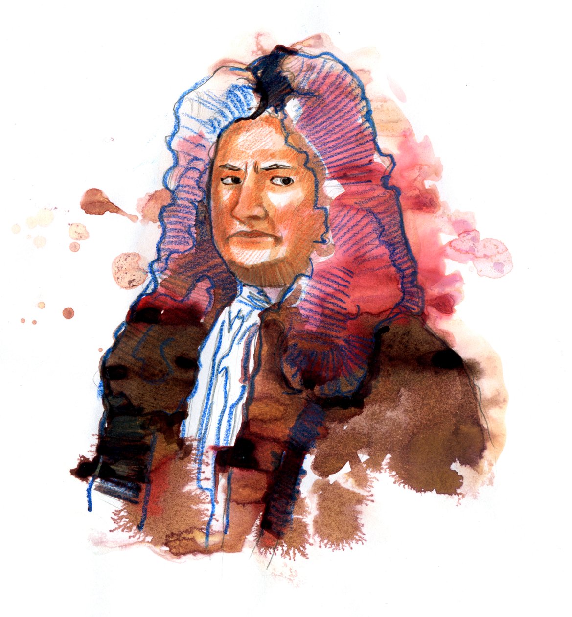 Isaac Newton (1642-1727) filozófus, matematikus, fizikus, alkimista, csillagász és teológus portréja (Isaac Newton angol fizikus és matematikus portréja) alkotó: Alessandro Lonati