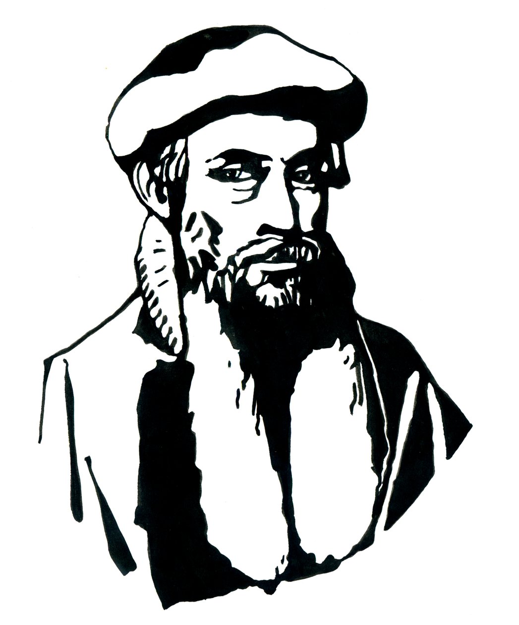 Johannes Gensfleisch dit Gutenberg (1400-1468) portréja, német nyomdász (Johannes Gutenberg portréja) Illusztráció: Alessandro Lonati alkotó: Alessandro Lonati