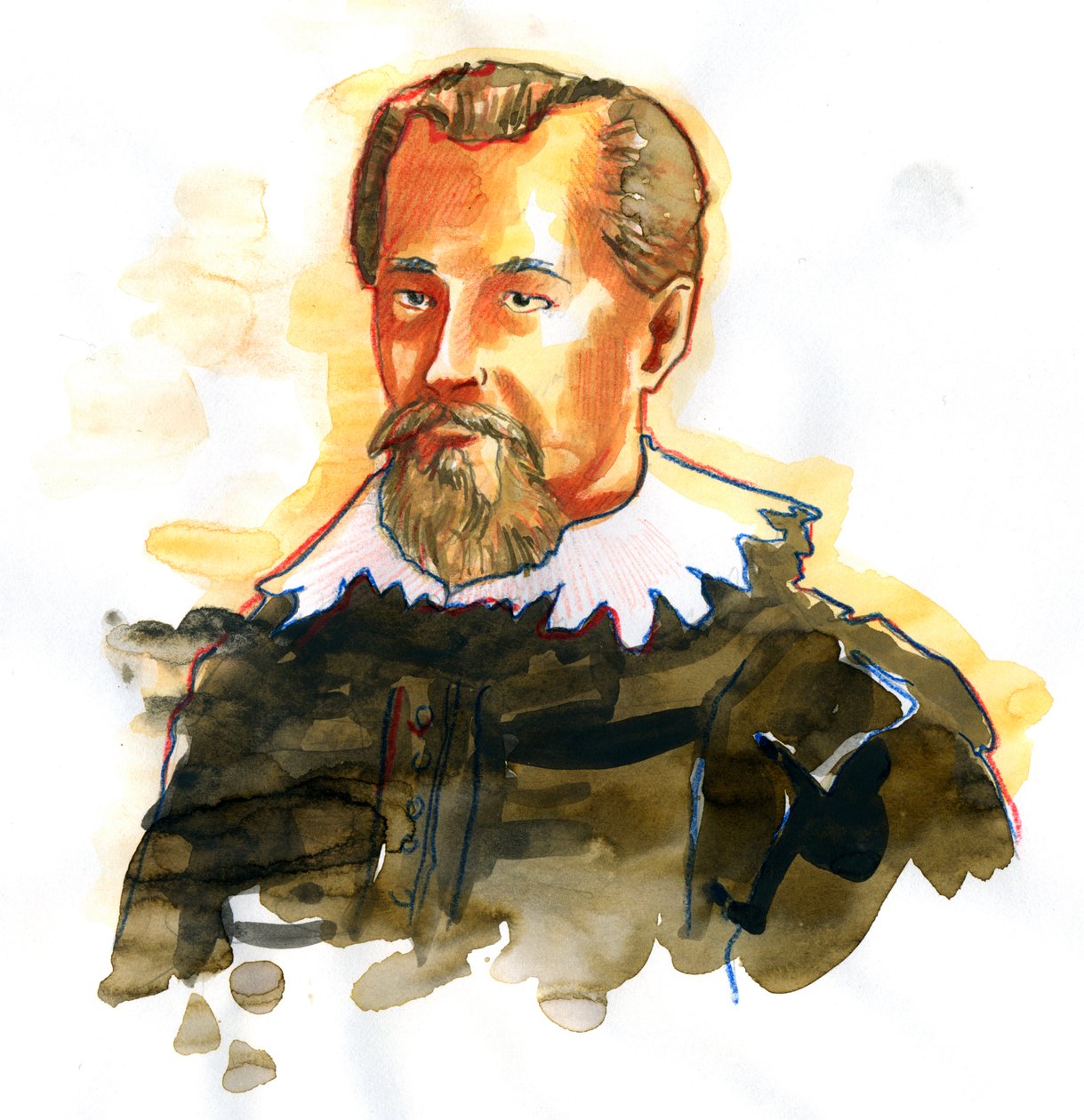 Johannes Kepler (vagy Keppler) (1571-1630) portréja (Johannes Kepler német matematikus, csillagász és asztrológus portréja) alkotó: Alessandro Lonati