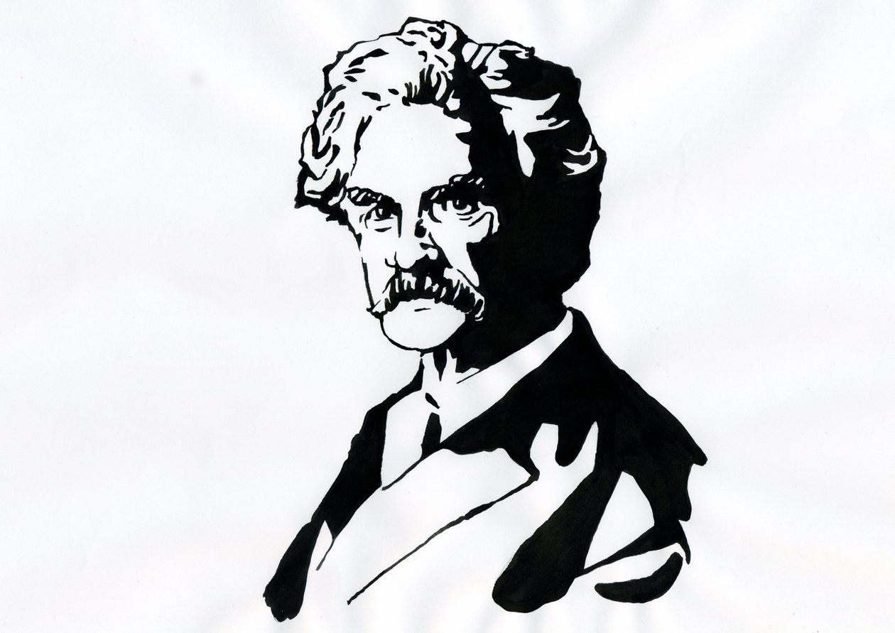 Mark Twain portréja (1835-1910) alkotó: Alessandro Lonati