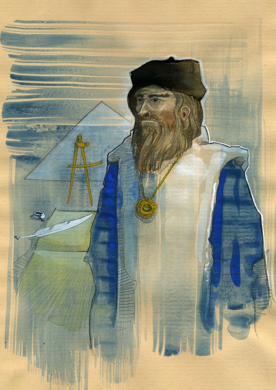 Michel de Notre Dame (Nostradamus) angol asztrológus portréja - Nostradamus, Michel de Notre Dame (1503-1566) asztrológus és francais orvos portréja Illusztráció: Alessandro Lonati alkotó: Alessandro Lonati