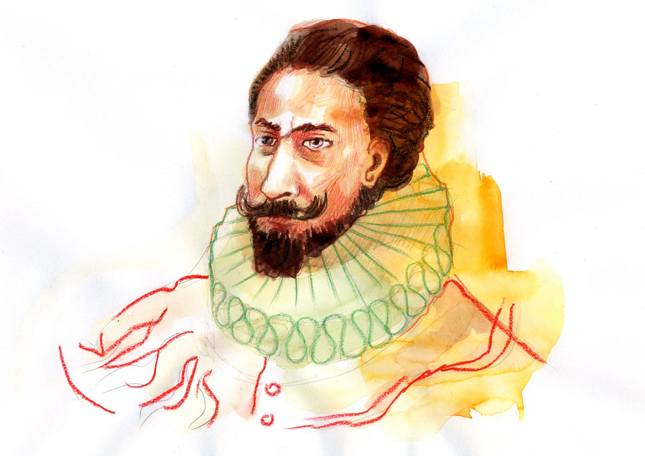 Miguel de Cervantes Saavedra (1547-1616) portréja (Miguel de Cervantes Saavedra spanyol író portréja) alkotó: Alessandro Lonati
