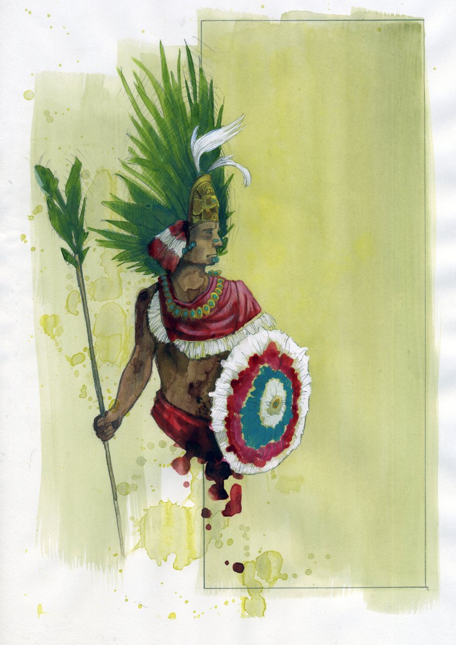 Moctezuma (Montezuma) II (1466-1520) azték császár portréja (II. Moctezuma azték császár portréja) Alessandro Lonati illusztrációja alkotó: Alessandro Lonati