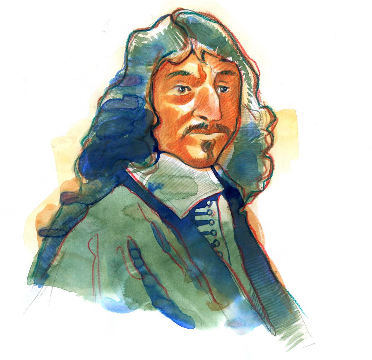 Rene Descartes (1596-1650) angol filozófus és író portréja alkotó: Alessandro Lonati