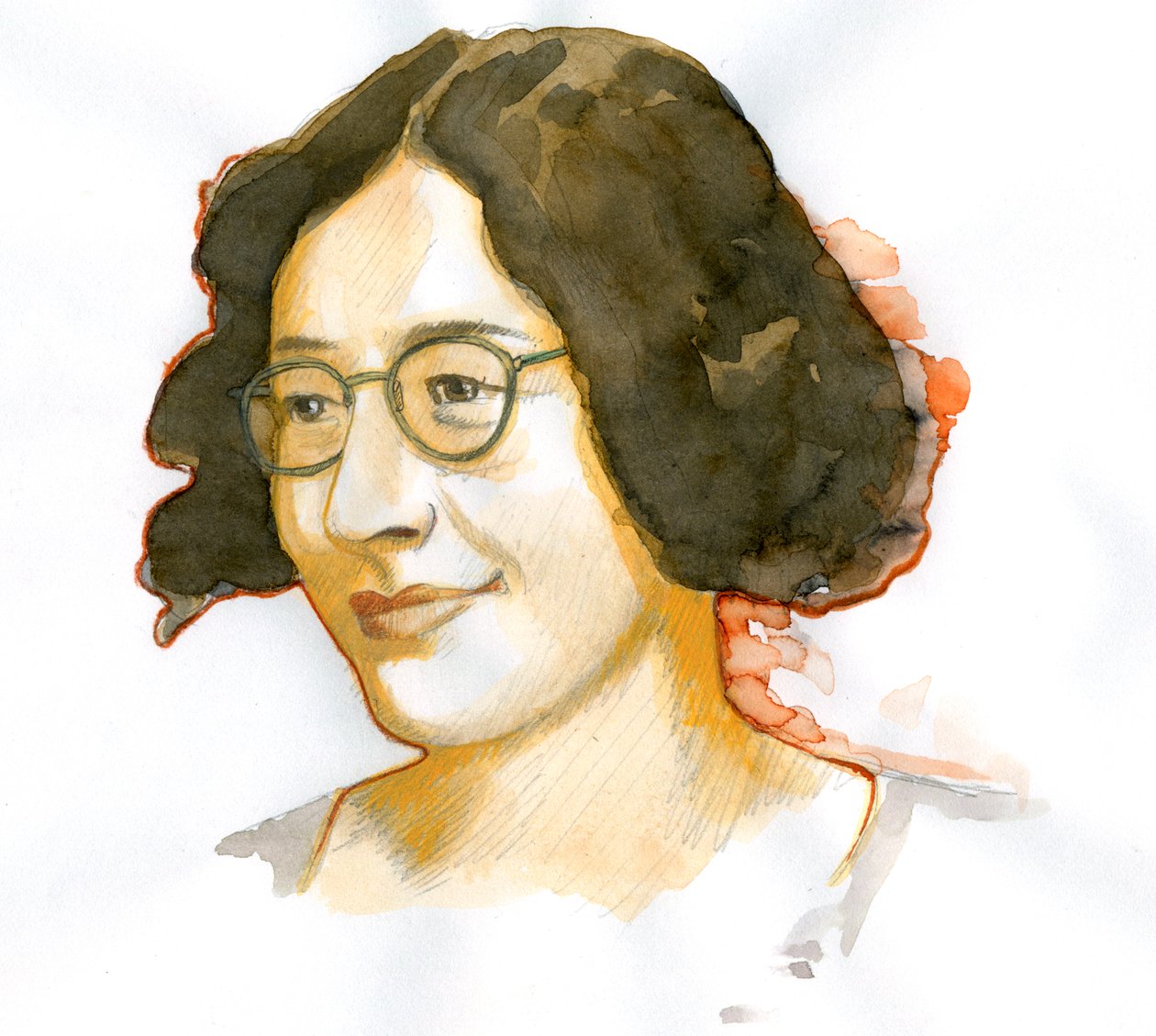Simone Weil portréja (akvarell papíron) alkotó: Alessandro Lonati