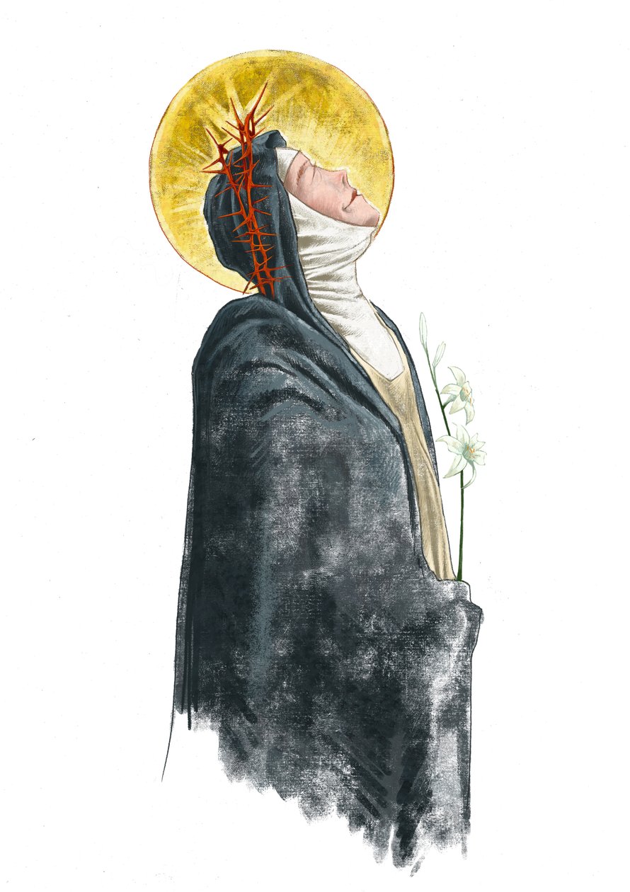Sienai Szent Katalin portréja (rajz) alkotó: Alessandro Lonati