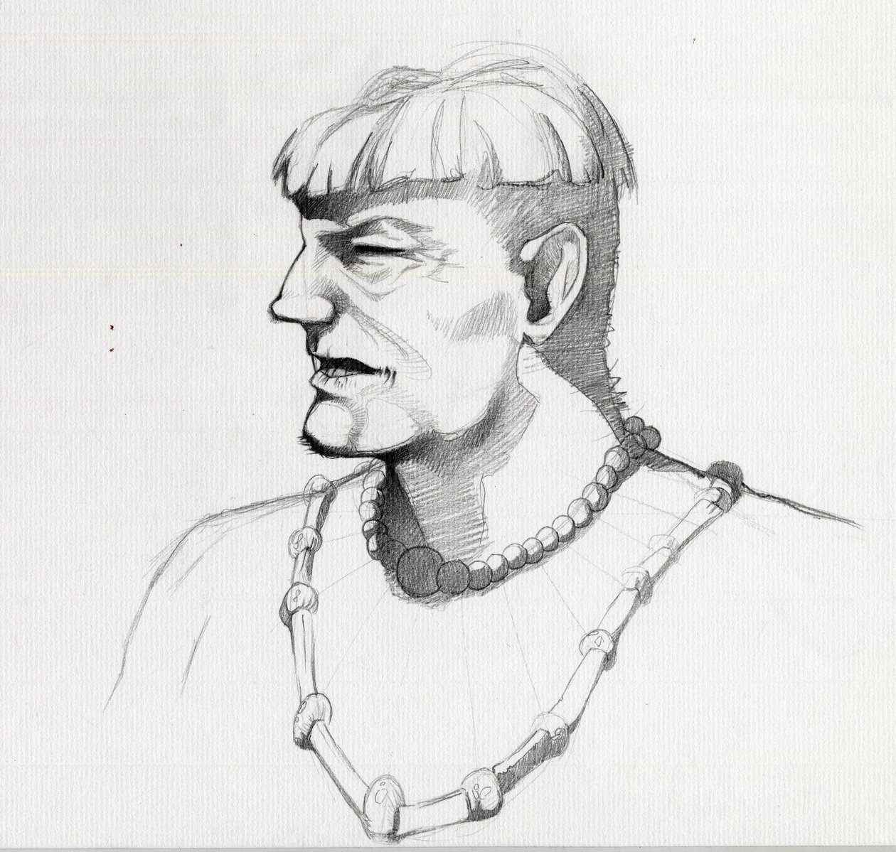 Kalóz (magánember) portréja vagy tengerész mellszobra. Alessandro Lonati rajza. alkotó: Alessandro Lonati