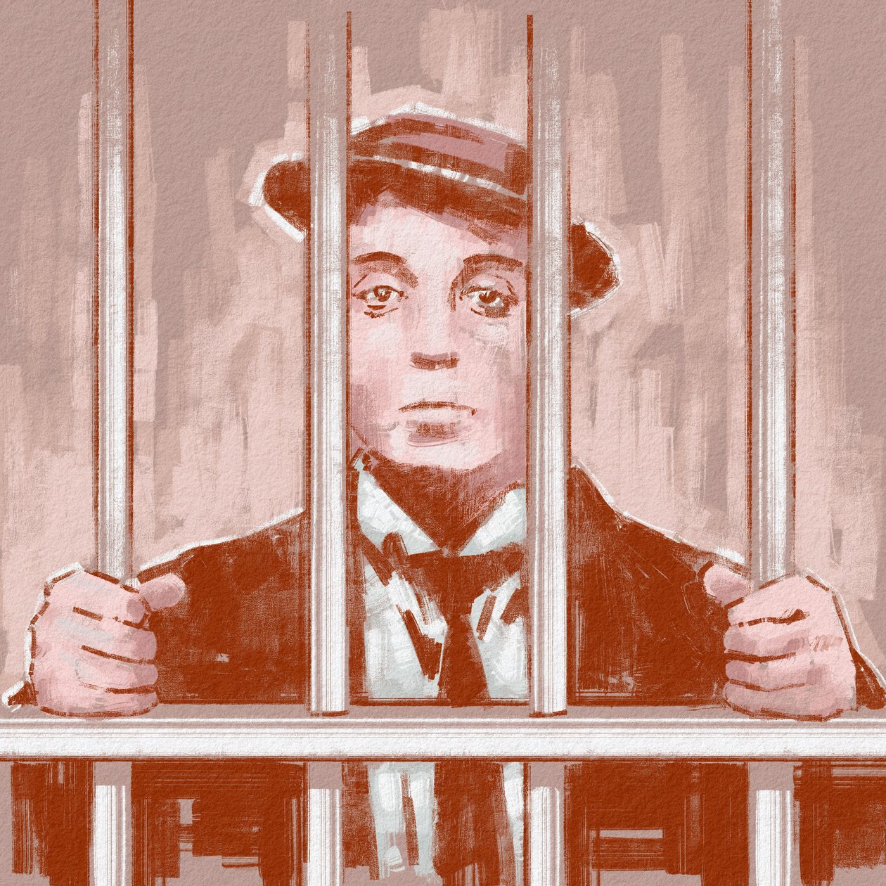 Buster Keaton rendező és színész portréja (illusztráció) alkotó: Alessandro Lonati