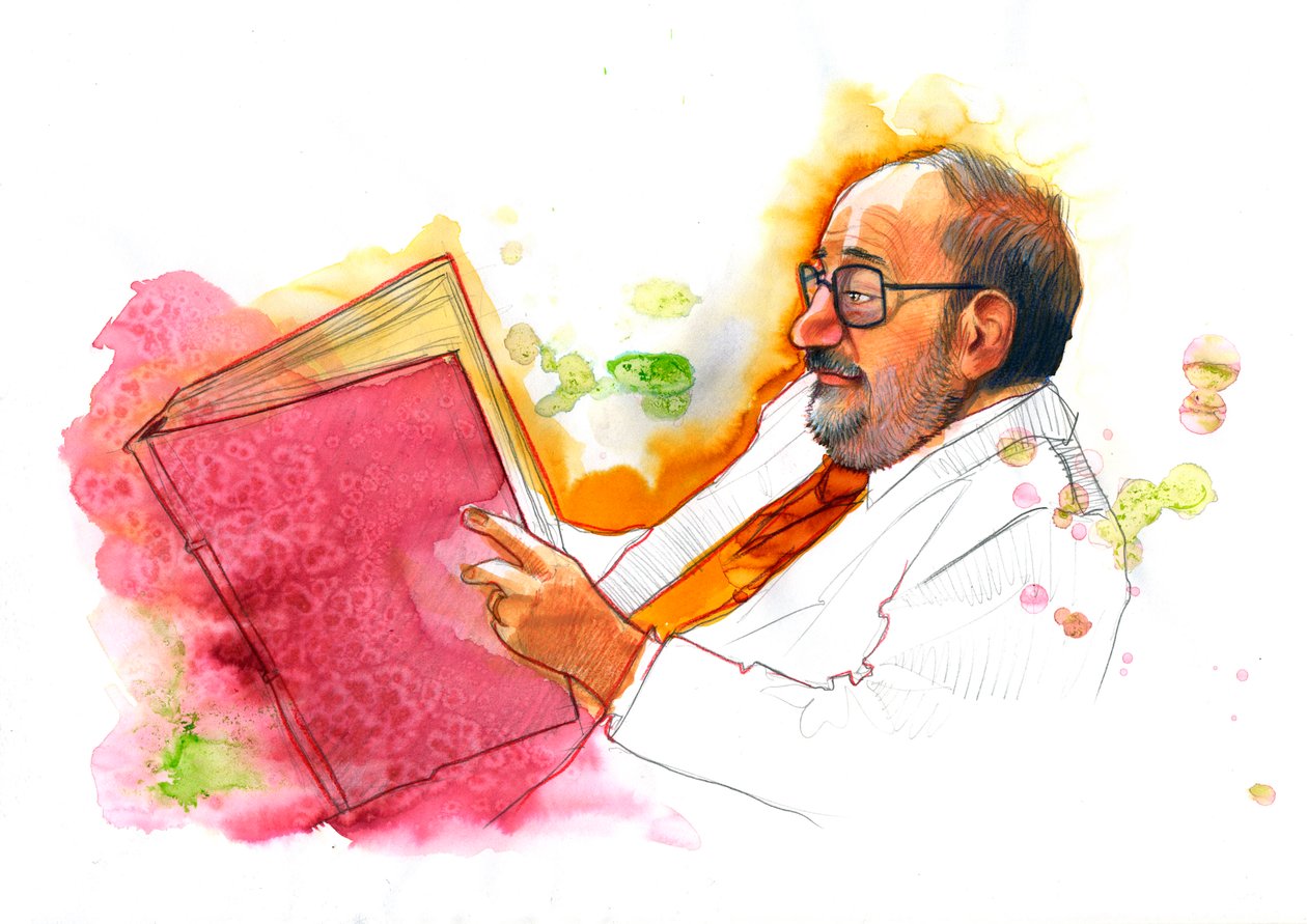 Umberto Eco olasz értelmiségi portréja (1932-2016) alkotó: Alessandro Lonati