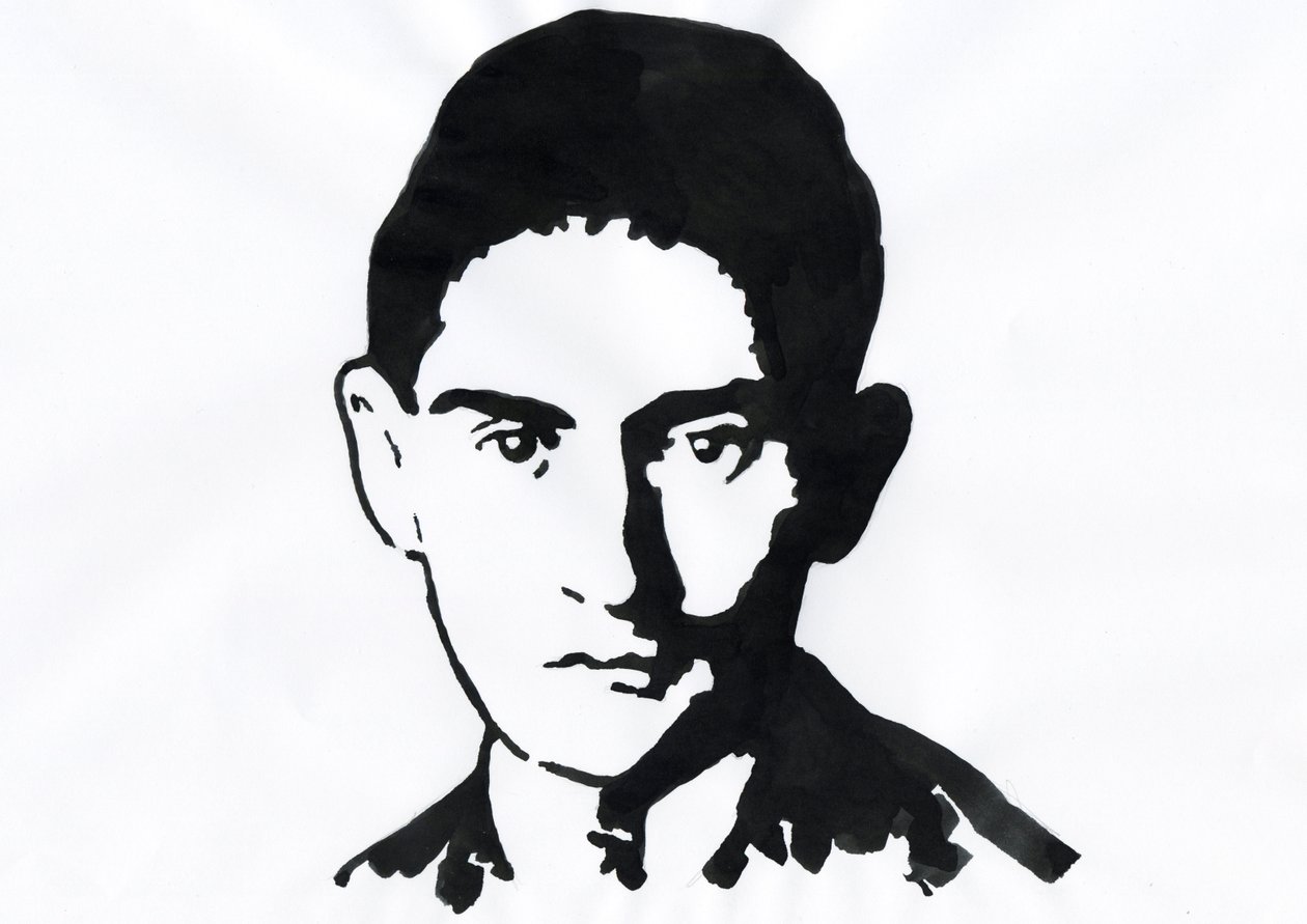 Franz Kafka (1883-1924) prágai író portréja (Franz Kafka német nyelvű regényíró portréja) alkotó: Alessandro Lonati