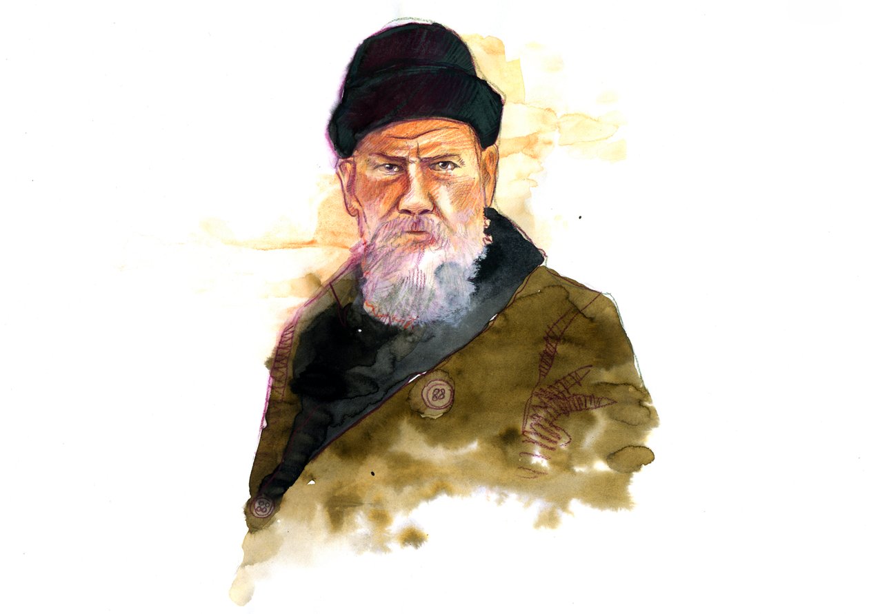 Lev Nikolajevics (Leo vagy Leon Tolsztoj) orosz író (Tolsztoj) (1828-1910) portréja (Lev N Tolsztoj szerző portréja) alkotó: Alessandro Lonati