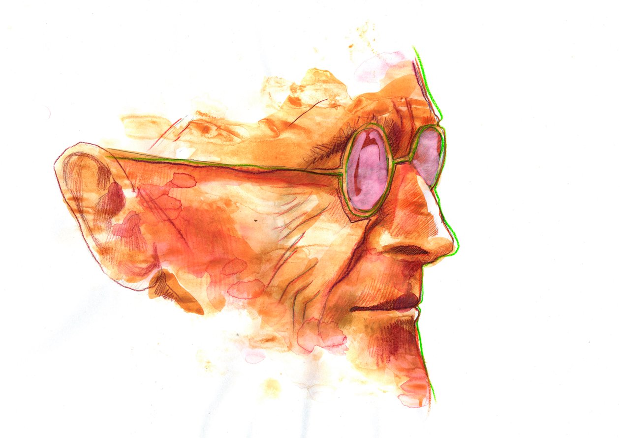 Hermann Hesse író portréja (1877-1962) Rajz alkotó: Alessandro Lonati